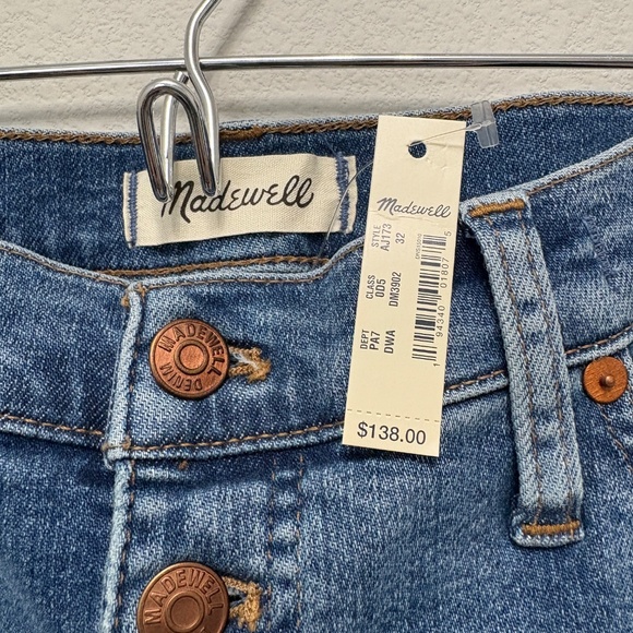 Madewell 9" Mid-Rise Skinny Crop Jeans, Button-Front TENCEL - 32 NWT - Picture 3 of 5